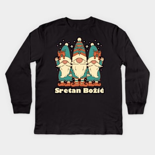 Merry Christmas in Croatian Kids Long Sleeve T-Shirt